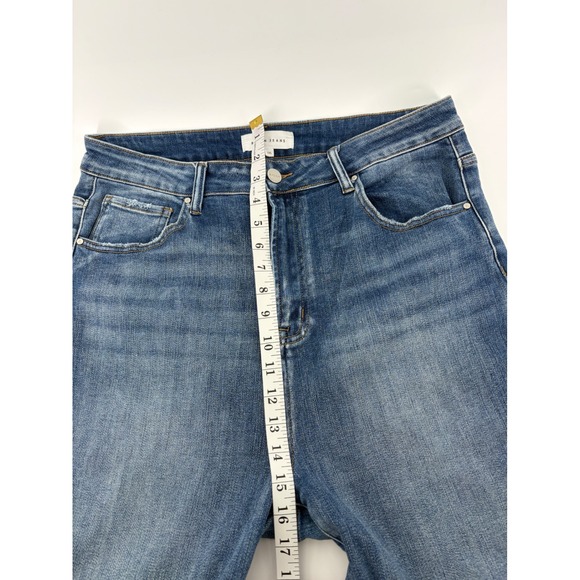 Risen Jeans Women's Size 1XL High Rise Cropped Wide Leg Denim Jeans Blue Wash - Picture 7 of 8